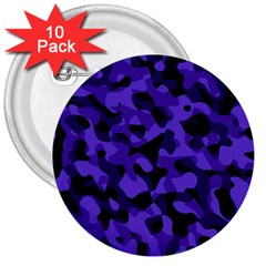 Purple Black Camouflage Pattern 3  Buttons (10 Pack)  by SpinnyChairDesigns