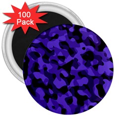 Purple Black Camouflage Pattern 3  Magnets (100 Pack) by SpinnyChairDesigns