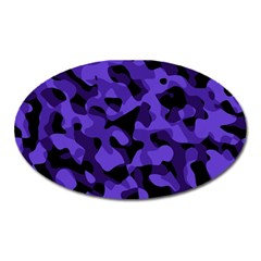 Purple Black Camouflage Pattern Oval Magnet by SpinnyChairDesigns