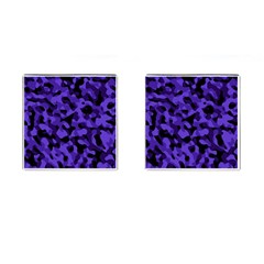 Purple Black Camouflage Pattern Cufflinks (square) by SpinnyChairDesigns