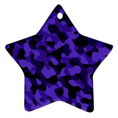 Purple Black Camouflage Pattern Star Ornament (two Sides) by SpinnyChairDesigns