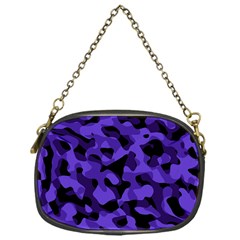 Purple Black Camouflage Pattern Chain Purse (one Side) by SpinnyChairDesigns