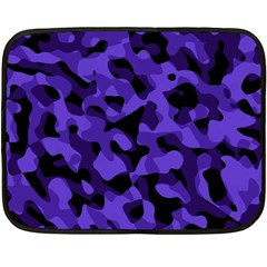 Purple Black Camouflage Pattern Fleece Blanket (mini) by SpinnyChairDesigns