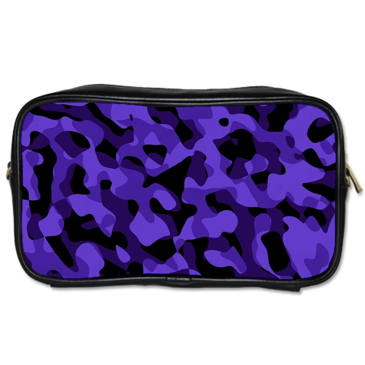 Purple Black Camouflage Pattern Toiletries Bag (One Side)