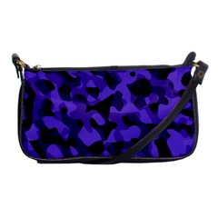 Purple Black Camouflage Pattern Shoulder Clutch Bag by SpinnyChairDesigns