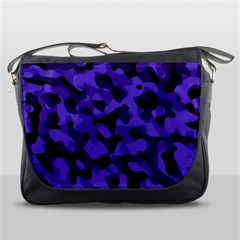 Purple Black Camouflage Pattern Messenger Bag by SpinnyChairDesigns