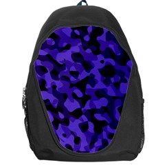 Purple Black Camouflage Pattern Backpack Bag by SpinnyChairDesigns