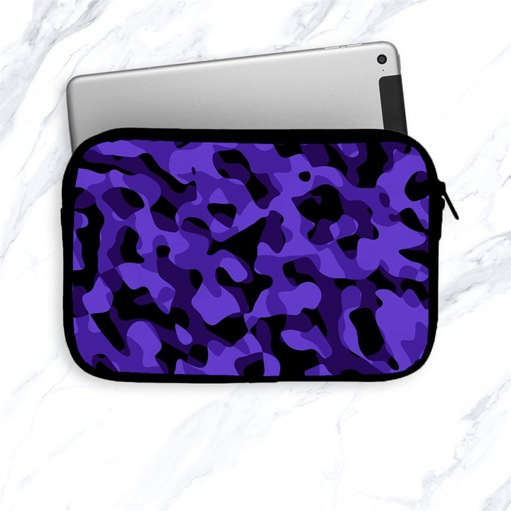 Purple Black Camouflage Pattern Apple iPad Mini Zipper Cases