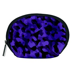 Purple Black Camouflage Pattern Accessory Pouch (medium) by SpinnyChairDesigns