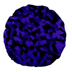 Purple Black Camouflage Pattern Large 18  Premium Flano Round Cushions by SpinnyChairDesigns