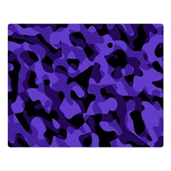 Purple Black Camouflage Pattern Double Sided Flano Blanket (large)  by SpinnyChairDesigns