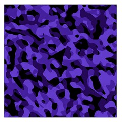 Purple Black Camouflage Pattern Large Satin Scarf (square) by SpinnyChairDesigns