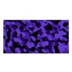 Purple Black Camouflage Pattern Satin Shawl Front