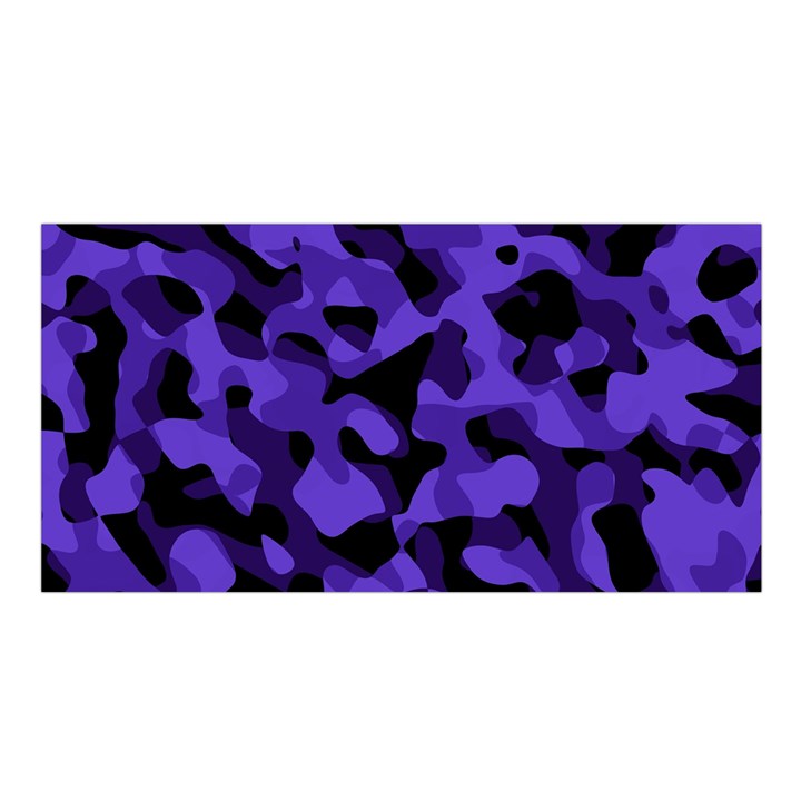 Purple Black Camouflage Pattern Satin Shawl