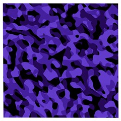 Purple Black Camouflage Pattern Wooden Puzzle Square by SpinnyChairDesigns