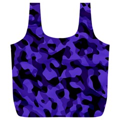 Purple Black Camouflage Pattern Full Print Recycle Bag (xxl) by SpinnyChairDesigns