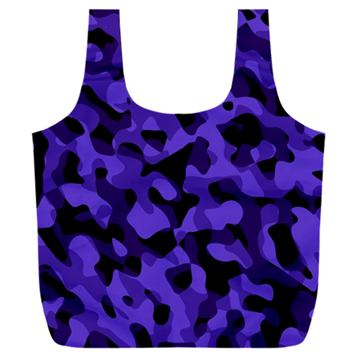 Purple Black Camouflage Pattern Full Print Recycle Bag (XXL)