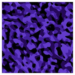 Purple Black Camouflage Pattern Long Sheer Chiffon Scarf 