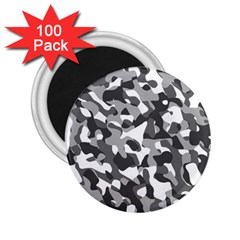 Grey And White Camouflage Pattern 2 25  Magnets (100 Pack)  by SpinnyChairDesigns