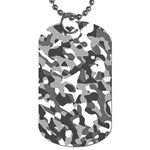 Grey and White Camouflage Pattern Dog Tag (Two Sides) Front