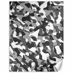 Grey And White Camouflage Pattern Canvas 12  X 16  by SpinnyChairDesigns