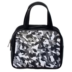 Grey And White Camouflage Pattern Classic Handbag (one Side) by SpinnyChairDesigns