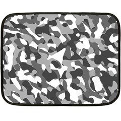 Grey And White Camouflage Pattern Fleece Blanket (mini) by SpinnyChairDesigns