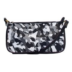 Grey And White Camouflage Pattern Shoulder Clutch Bag by SpinnyChairDesigns