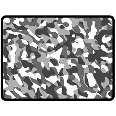 Grey And White Camouflage Pattern Fleece Blanket (large)  by SpinnyChairDesigns