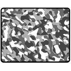 Grey And White Camouflage Pattern Fleece Blanket (medium)  by SpinnyChairDesigns