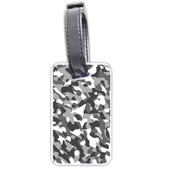 Grey And White Camouflage Pattern Luggage Tag (one Side) by SpinnyChairDesigns