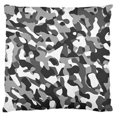 Grey And White Camouflage Pattern Large Cushion Case (one Side) by SpinnyChairDesigns