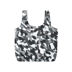 Grey And White Camouflage Pattern Full Print Recycle Bag (s) by SpinnyChairDesigns