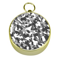 Grey And White Camouflage Pattern Gold Compasses by SpinnyChairDesigns