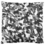 Grey and White Camouflage Pattern Large Flano Cushion Case (Two Sides) Front