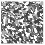 Grey and White Camouflage Pattern Large Satin Scarf (Square) Front