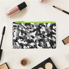 Grey And White Camouflage Pattern Cosmetic Bag (xs) by SpinnyChairDesigns