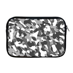 Grey And White Camouflage Pattern Apple Macbook Pro 17  Zipper Case by SpinnyChairDesigns