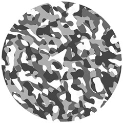 Grey And White Camouflage Pattern Wooden Puzzle Round by SpinnyChairDesigns