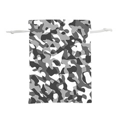 Grey And White Camouflage Pattern Lightweight Drawstring Pouch (l) by SpinnyChairDesigns