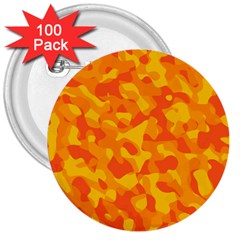 Orange And Yellow Camouflage Pattern 3  Buttons (100 Pack)  by SpinnyChairDesigns