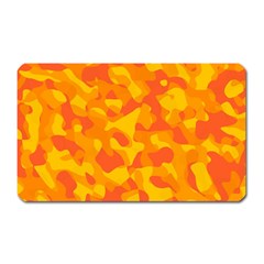 Orange And Yellow Camouflage Pattern Magnet (rectangular) by SpinnyChairDesigns