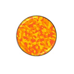 Orange And Yellow Camouflage Pattern Hat Clip Ball Marker (10 Pack) by SpinnyChairDesigns