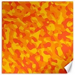 Orange And Yellow Camouflage Pattern Canvas 12  X 12  by SpinnyChairDesigns