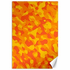 Orange And Yellow Camouflage Pattern Canvas 12  X 18  by SpinnyChairDesigns