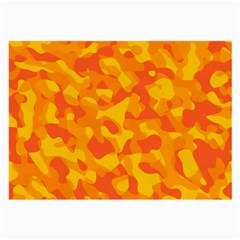 Orange And Yellow Camouflage Pattern Large Glasses Cloth (2 Sides) by SpinnyChairDesigns