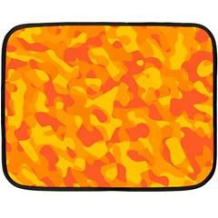 Orange And Yellow Camouflage Pattern Fleece Blanket (mini) by SpinnyChairDesigns