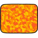 Orange and Yellow Camouflage Pattern Double Sided Fleece Blanket (Mini)  35 x27  Blanket Front