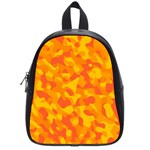 Orange and Yellow Camouflage Pattern School Bag (Small) Front