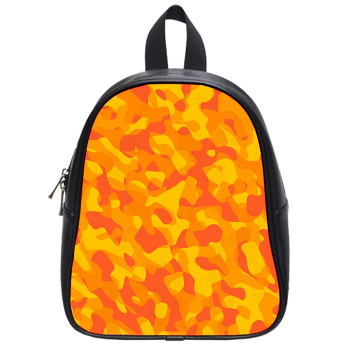 Orange and Yellow Camouflage Pattern School Bag (Small)